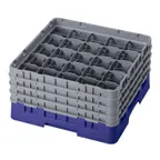 image of Cambro 25S800186 Camrack Glass Rack, Navy Blue, Full Size, 19-3/4 x 19-3/4, 25 Compartments