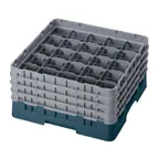 image of Cambro 25S800414 Camrack Glass Rack, Teal, Full Size, 19-3/4 x 19-3/4, 25 Compartments, 8-1/2 Max Height
