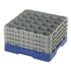 image of Cambro 25S900186 Camrack Glass Rack, Navy Blue, Full Size, 19-3/4 x 19-3/4, 25 Compartments