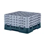 image of Cambro 25S900414 Camrack Glass Rack, Teal, Full Size, 19-3/4 x 19-3/4, 25 Compartments, 3-7/16 Max Dia