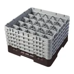 image of Cambro 25S958167 Camrack Glass Rack, Full Size, 19-3/4 x 19-3/4, 25 Compartments, Brown, HACCP Compliant
