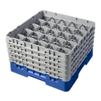 image of Cambro 25S958168 Camrack Glass Rack, Full Size, Blue, 19-3/4 x 19-3/4, 25 Compartments