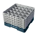 image of Cambro 25S958414 Camrack Glass Rack, Teal, Full Size, 19-3/4 x 19-3/4, 25 Compartments, 3-7/16 Max Dia, HACCP