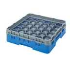 image of Cambro 30S318168 Camrack Glass Rack, Blue, Full Size, 19-3/4 x 19-3/4, 30 Compartments, 3-1/8 Max Dia, HACCP