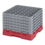 image of Cambro 36S1214163 Camrack Glass Rack, Red, Full Size, 36 Compartments, 2-7/8" Max Dia, 12-5/8" Max Height