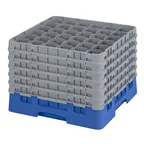 image of Cambro 36S1214168 Camrack Glass Rack, Full Size, Blue, 36 Compartments, 19-3/4" x 19-3/4", HACCP Compliant