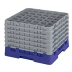 image of Cambro 36S1214186 Camrack Glass Rack, Navy Blue, Full Size, 36 Compartments, 2-7/8" Max Dia, 12-5/8" Max Height