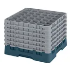 image of Cambro 36S1214414 Camrack Glass Rack, Teal, Full Size, 36 Compartments, 2-7/8" Max Dia, 12-5/8" Max Height