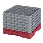 image of Cambro 36S1214416 Camrack Glass Rack, Full Size, Cranberry Red, 36 Compartments, 2-7/8" Max Dia, 12-5/8" Max Height