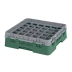 image of Cambro 36S318119 Camrack Glass Rack, Sherwood Green, Full Size, 19-3/4 x 19-3/4, 36 Compartments, 2-7/8 Max Dia