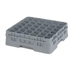 image of Cambro 36S418151 Camrack Glass Rack, Soft Gray, Full Size, 19-3/4 x 19-3/4, 36 Compartments, 2-7/8 Max Dia