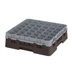 image of Cambro 36S418167 Camrack Glass Rack, Full Size, Brown, 19-3/4 x 19-3/4, 36 Compartments, 2-7/8 Max Dia, HACCP Compliant