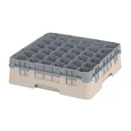 image of Cambro 36S418184 Camrack Glass Rack, Full Size, Beige, 19-3/4 x 19-3/4, 36 Compartments, 2-7/8 Max Dia