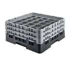 image of Cambro 36S534110 Camrack Glass Rack, Full Size, Black, 19-3/4 x 19-3/4, 36 Compartments, 2-7/8 Max Dia, 6-1/8 Max Height