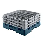 image of Cambro 36S534414 Camrack Glass Rack, Teal, Full Size, 19-3/4 x 19-3/4, 36 Compartments, 2-7/8 Max Dia, 6-1/8 Max Height