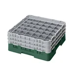 image of Cambro 36S638119 Camrack Glass Rack, Sherwood Green, Full Size, 19-3/4 x 19-3/4, 36 Compartments, 2-7/8 Max Dia, 6-7/8 Max Height