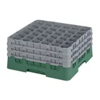 image of Cambro 36S738119 Camrack Glass Rack, Sherwood Green, Full Size, 19-3/4 x 19-3/4, 36 Compartments