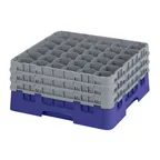 image of Cambro 36S738186 Camrack Glass Rack, Navy Blue, Full Size, 19-3/4 x 19-3/4, 36 Compartments