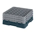 image of Cambro 36S738414 Camrack Glass Rack, Teal, Full Size, 19-3/4 x 19-3/4, 36 Compartments, 2-7/8 Max Dia, 7-3/4 Max Height