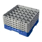 image of Cambro 36S800168 Camrack Glass Rack, Full Size, 19-3/4 x 19-3/4, 36 Compartments, Blue, HACCP