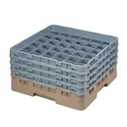 image of Cambro 36S800184 Camrack Glass Rack, Full Size, 19-3/4 x 19-3/4, 36 Compartments, Beige, HACCP Compliant