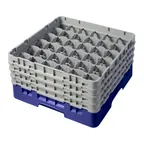 image of Cambro 36S800186 Camrack Glass Rack, Navy Blue, Full Size, 19-3/4 x 19-3/4, 36 Compartments