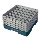 image of Cambro 36S800414 Camrack Glass Rack, Teal, Full Size, 19-3/4 x 19-3/4, 36 Compartments, 2-7/8 Max Dia, 8-1/2 Max Height