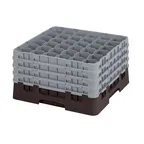 image of Cambro 36S900167 Camrack Glass Rack, Full Size, Brown, 36 Compartments, 19-3/4" x 19-3/4", 2-7/8" Max Dia