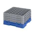 image of Cambro 36S900168 Camrack Glass Rack, Full Size, Blue, 36 Compartments, 19-3/4" x 19-3/4", 2-7/8" Max Dia