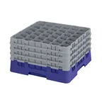 image of Cambro 36S900186 Camrack Glass Rack, Navy Blue, Full Size, 19-3/4 x 19-3/4, 36 Compartments