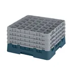 image of Cambro 36S900414 Camrack Glass Rack, Teal, Full Size, 19-3/4 x 19-3/4, 36 Compartments, 2-7/8 Max Dia, HACCP