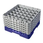 image of Cambro 36S958186 Camrack Glass Rack, Navy Blue, Full Size, 19-3/4 x 19-3/4, 36 Compartments