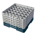 image of Cambro 36S958414 Camrack Glass Rack, Teal, Full Size, 19-3/4 x 19-3/4, 36 Compartments, 2-7/8 Max Dia, HACCP