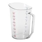 image of Cambro 400MCCW135 Measuring Cup 4 Quart 128 oz Clear Polycarbonate Molded Handle, Dishwasher Safe