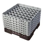 image of Cambro 49S1114167 Camrack Glass Rack, Full Size, 19-3/4 x 19-3/4, Brown, 49 Compartments, 2-7/16 Max Dia, HACCP