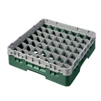 image of Cambro 49S318119 Camrack Glass Rack, Sherwood Green, Full Size, 19-3/4 x 19-3/4, 49 Compartments, 2-7/16 Max Dia