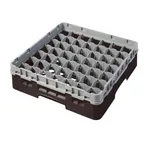image of Cambro 49S318167 Camrack Glass Rack, Brown, Full Size, 19-3/4" x 19-3/4", 49 Compartments, 2-7/16" Max Dia