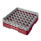 image of Cambro 49S318416 Camrack Glass Rack, Cranberry, Full Size, 19-3/4 x 19-3/4, 49 Compartments