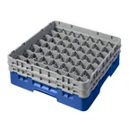 image of Cambro 49S434168 Camrack Glass Rack, Full Size, 19-3/4 x 19-3/4, 49 Compartments, Blue, HACCP Compliant