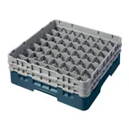 image of Cambro 49S434414 Camrack Glass Rack, Teal, Full Size, 19-3/4 x 19-3/4, 49 Compartments, 2-7/16 Max Dia, 5-1/4 Max Height