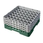 image of Cambro 49S638119 Camrack Glass Rack, Full Size, Sherwood Green, 19-3/4" x 19-3/4" x 8-7/8", 49 Compartments, 2-7/16" Max Dia, HACCP Compliant