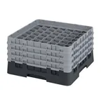 image of Cambro 49S800110 Camrack Glass Rack, Full Size, 19-3/4 x 19-3/4 x 10-1/2, Black, 49 Compartments, 2-7/16 Max Dia, 8-1/2 Max Height, HACCP Compliant, NSF Certified