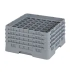 image of Cambro 49S800151 Camrack Glass Rack, Full Size, Soft Gray, 19-3/4 x 19-3/4 x 10-1/2, 49 Compartments, 2-7/16 Max Dia, 8-1/2 Max Height, HACCP Compliant, NSF Certified