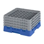 image of Cambro 49S800168 Camrack Glass Rack, Full Size, Blue, 19-3/4 x 19-3/4 x 10-1/2, 49 Compartments, 2-7/16 Max Dia, 8-1/2 Max Height, HACCP Compliant, NSF