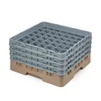 image of Cambro 49S800184 Camrack Glass Rack, Full Size, Beige, 19-3/4 x 19-3/4 x 10-1/2, 49 Compartments, 2-7/16 Max Dia, 8-1/2 Max Height, HACCP Compliant, NSF