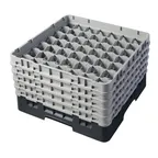 image of Cambro 49S958110 Camrack Glass Rack, Full Size, 19-3/4 x 19-3/4 x 12-1/8, 49 Compartments, Black, HACCP Compliant, NSF Certified