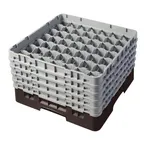 image of Cambro 49S958167 Camrack Glass Rack, Full Size, Brown, 19-3/4 x 19-3/4, 49 Compartments, 2-7/16 Max Dia, HACCP Compliant, NSF Certified