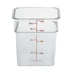 image of Cambro 4SFSCW135 CamSquare 4‑Qt Square, Clear PC, 7.25" L x 7.25" W x 7.38" H, NSF