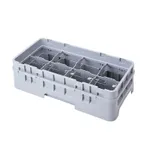 image of Cambro 8HC414151 Camrack Cup Rack, Half Size, Soft Gray, 9-7/8 x 19-3/4, 8 Compartments, HACCP Compliant, NSF Certified