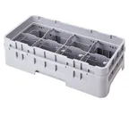 image of Cambro 8HE2151 Half Size Dish Rack Extender, 8 Compartments, Soft Gray, 19-3/4" x 9-7/8" x 2", Adds 1-5/8" to Rack Height